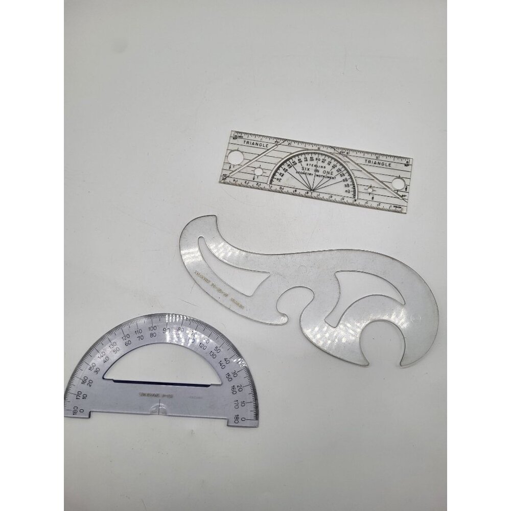 VTG Engineering Tools Charvoz French Curve 22-15 & Protractor 13 Sterling 6 in 1